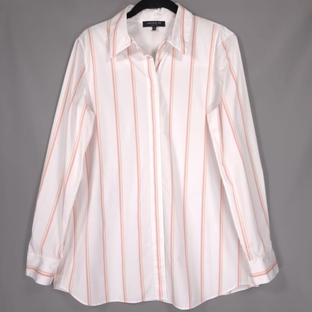 LAFAYETTE 148 NEW YORK‎ Women’s Velma LS Skylark Striped Button-Front MEDIUM - Picture 2 of 11